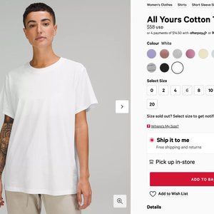 New Lululemon All Yours Cotton T-Shirt